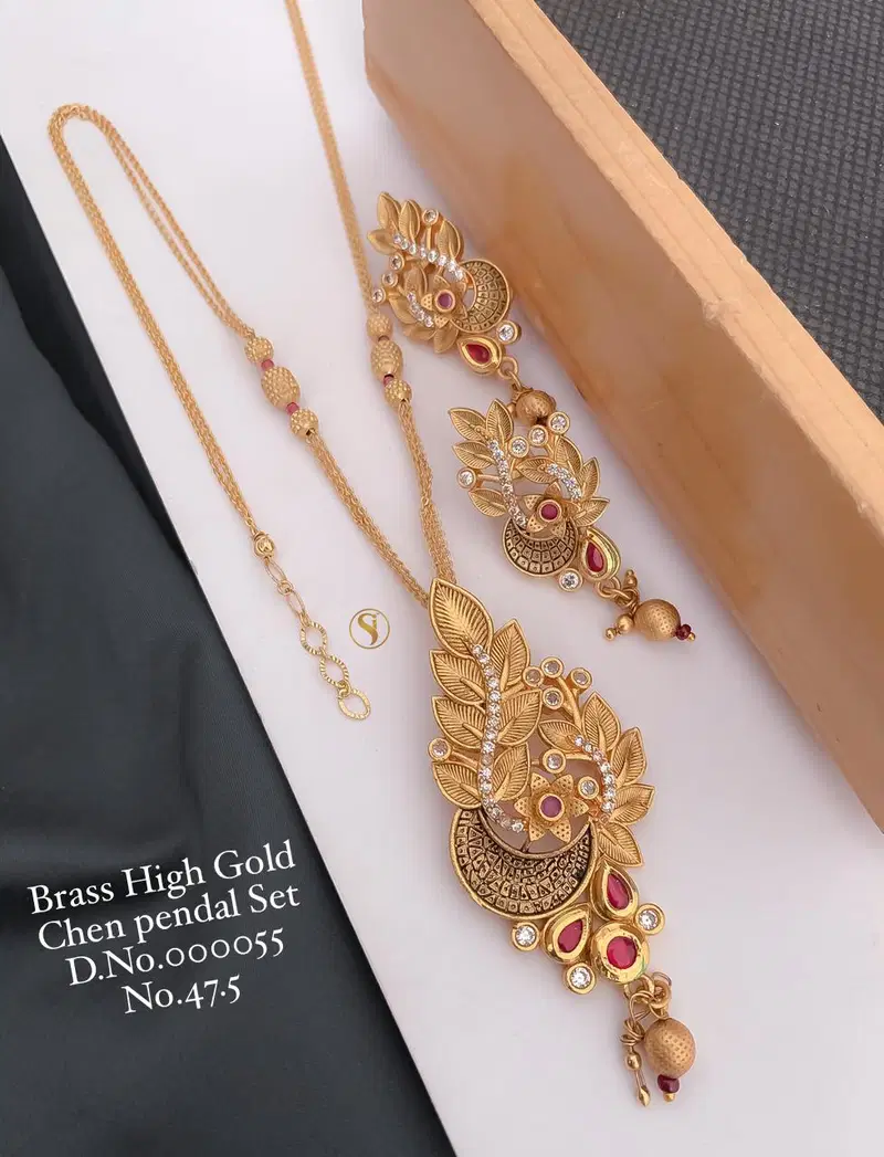 Accessories Brass High Gold Chain Pendant Set 4 Catalog
